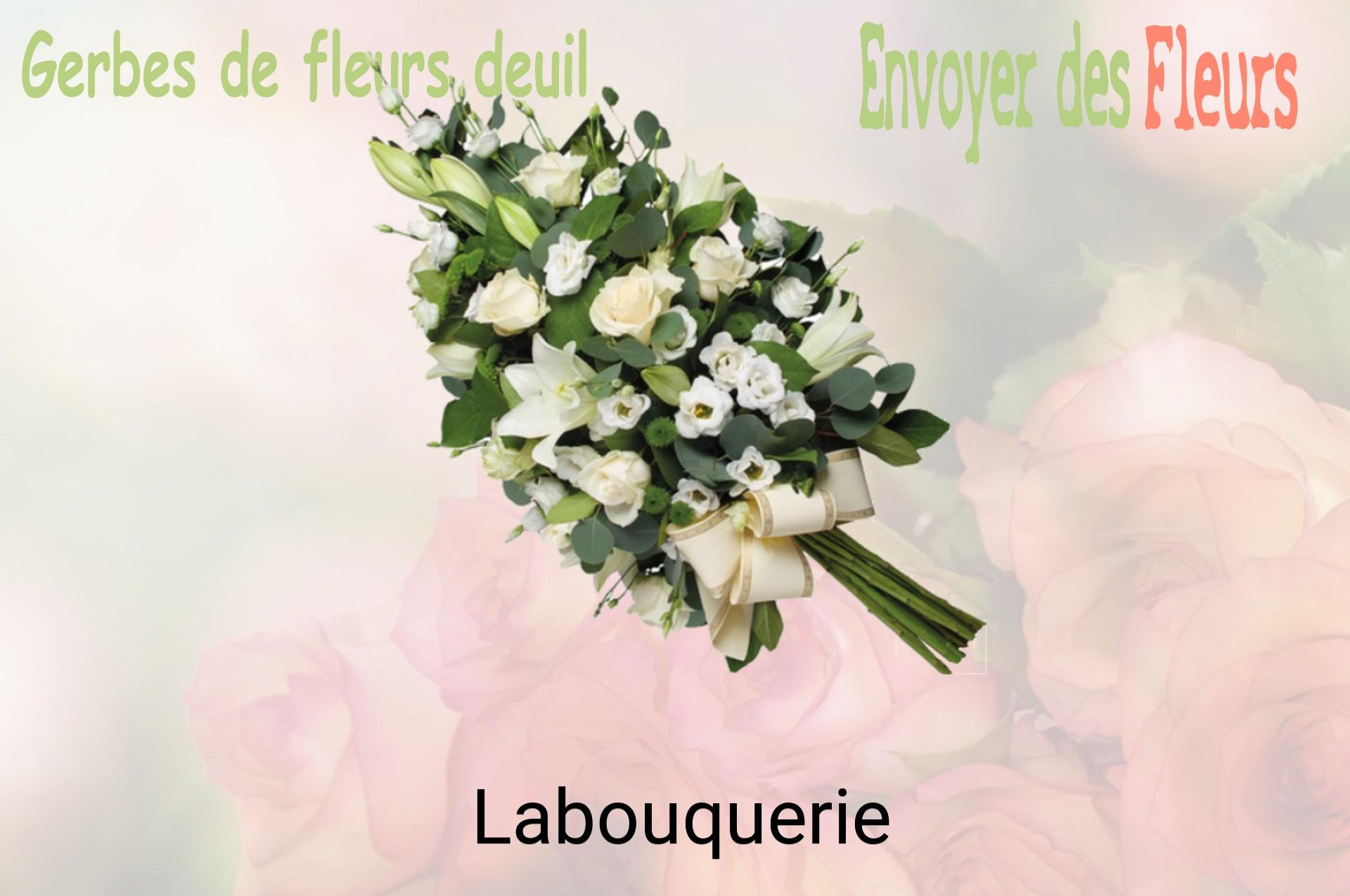 Gerbe de fleurs de deuil livrée à Labouquerie